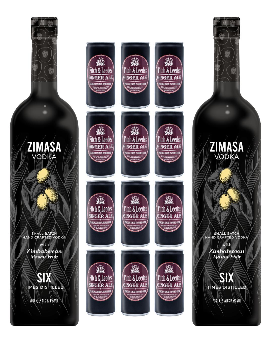 The Host Box – 2 Zimasa Vodka with 12 Fitch & Leedes Ginger Ale